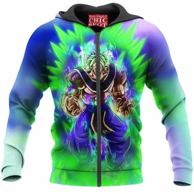 Anime Zip-Hoodie, Broly Zip-Hoodie, Dragon Ball Zip-Hoodie