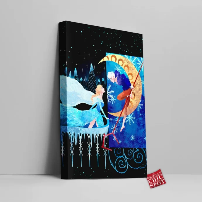 Elsa And Jack Frost Canvas Wall Art