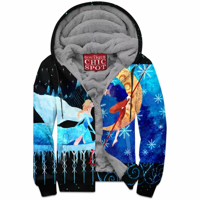 Elsa And Jack Frost Zip Fleece Hoodie