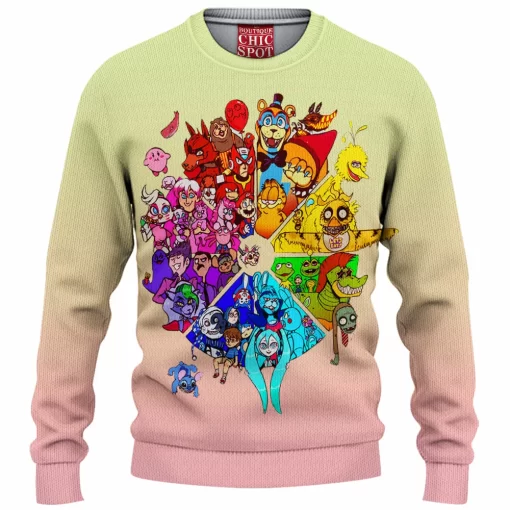 Cartoon, Animation Characters Knitted Sweater