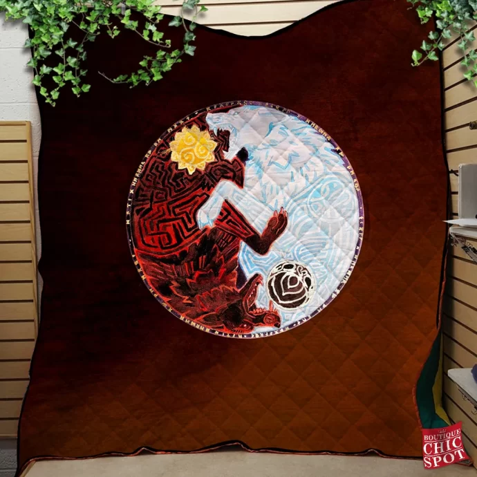 Yin Yang Wolf Quilt Blanket