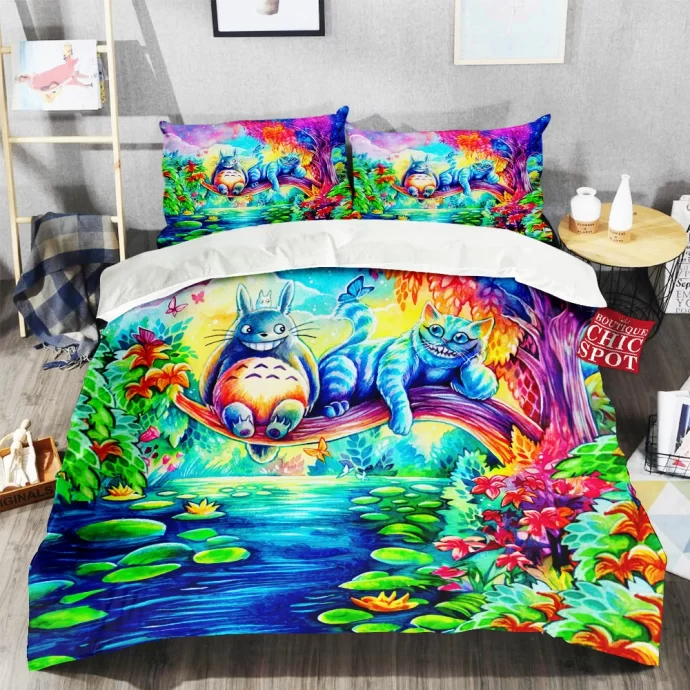 Cheshire Cat,Meow and Totoro Bedding Set