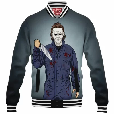 Halloween Baseball-Jacket, Horror Baseball-Jacket, Michael Myers Baseball-Jacket