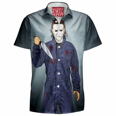 Halloween Hawaiian-Shirt, Horror Hawaiian-Shirt, Michael Myers Hawaiian-Shirt