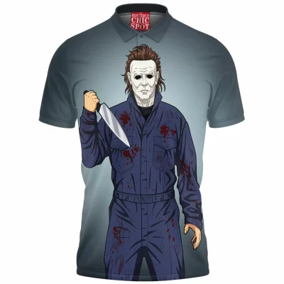 Halloween Polo Shirt, Horror Polo Shirt, Michael Myers Polo Shirt