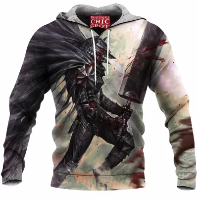 Anime Fleece-Hoodie, Berserk Fleece-Hoodie, Guts Fleece-Hoodie