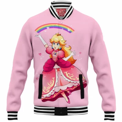 Game Baseball-Jacket, Mario Baseball-Jacket, Princess Peach Baseball-Jacket