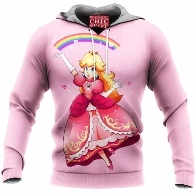 Game Fleece-Hoodie, Mario Fleece-Hoodie, Princess Peach Fleece-Hoodie