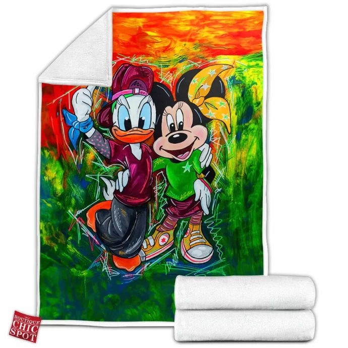 Daisy Duck Minnie Mouse Fleece Blanket