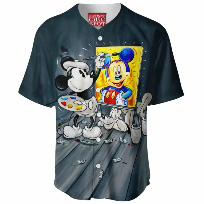 Mickey Mouse Pluto Disney Baseball Jersey