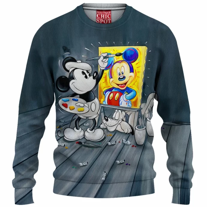 Mickey Mouse Pluto Disney Knitted Sweater