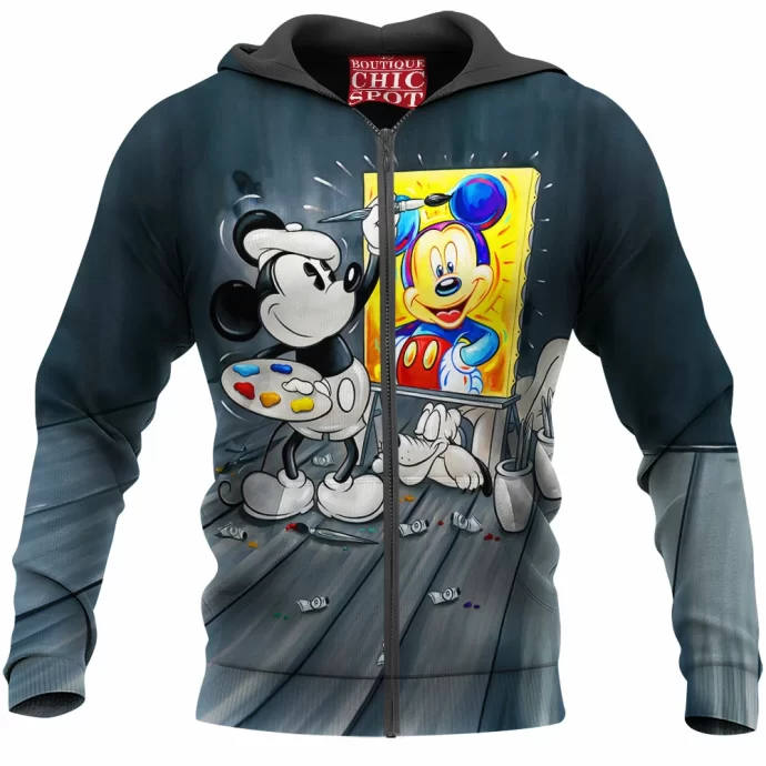 Mickey Mouse Pluto Disney Zip Hoodie