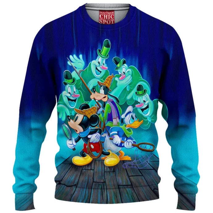 Mickey Mouse Goofy Donald Duck Knitted Sweater