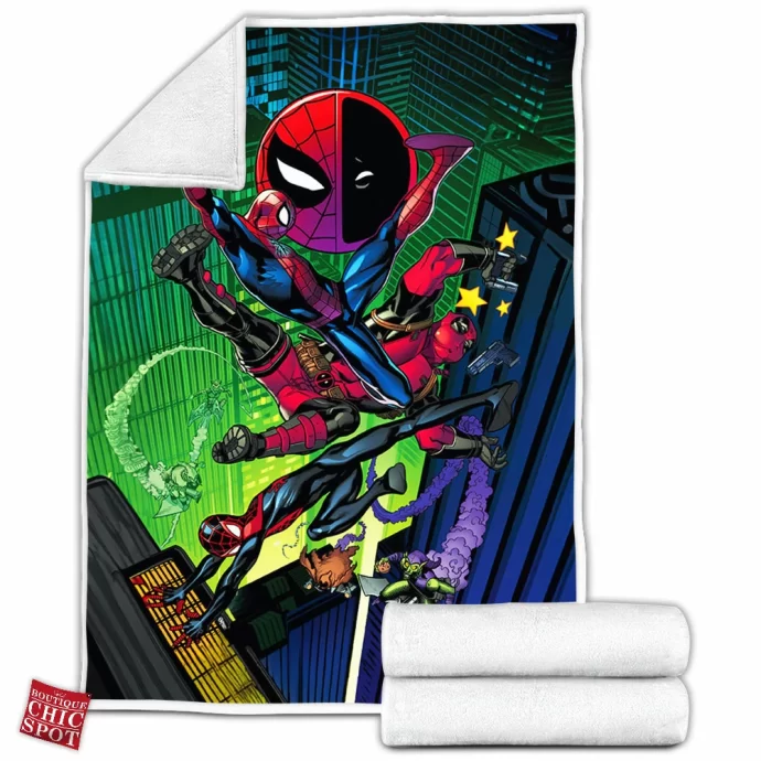 Spider-man Deadpool Fleece Blanket