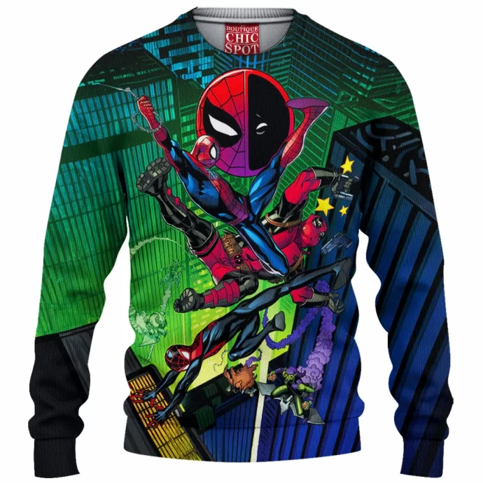 Spider-man Deadpool Knitted Sweater