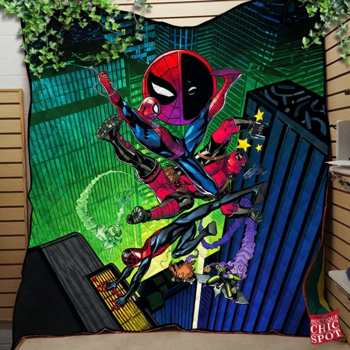 Spider-man Deadpool Quilt Blanket