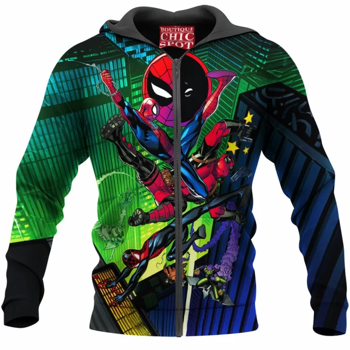 Spider-man Deadpool Zip Hoodie