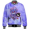 Anime Baseball-Jacket, Gastly Baseball-Jacket, Gengar Baseball-Jacket, Haunter Baseball-Jacket, Pokemon Baseball-Jacket