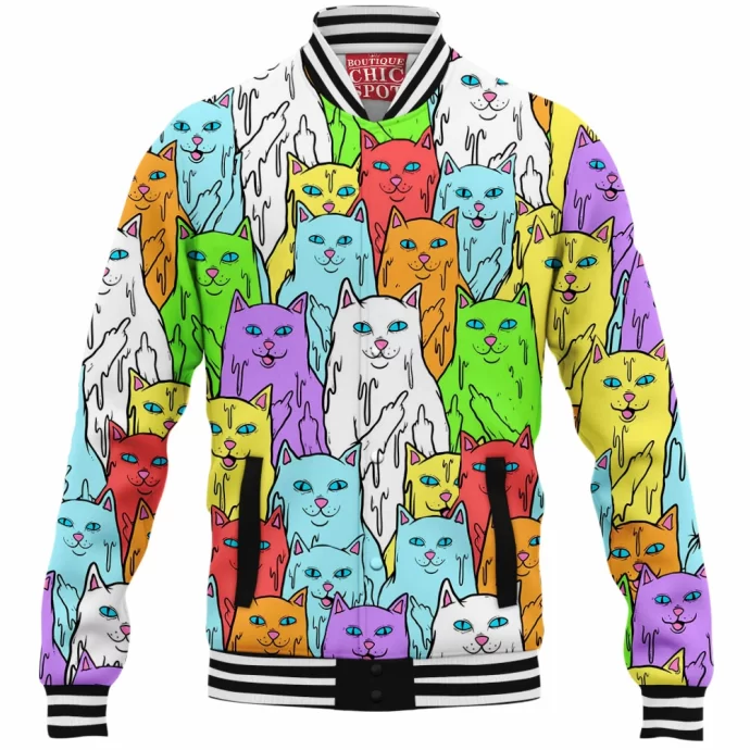 Rainbow Cat,Meows Baseball Jacket