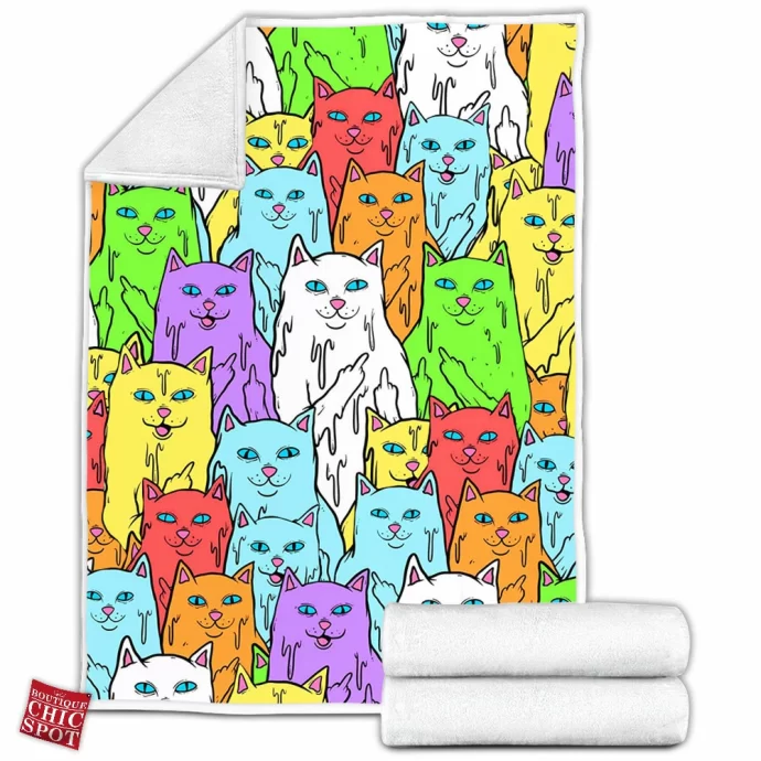 Rainbow Cat,Meows Fleece Blanket