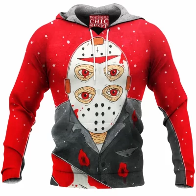 Friday The 13th Fleece-Hoodie, Horror Fleece-Hoodie, Jason Voorhees Fleece-Hoodie