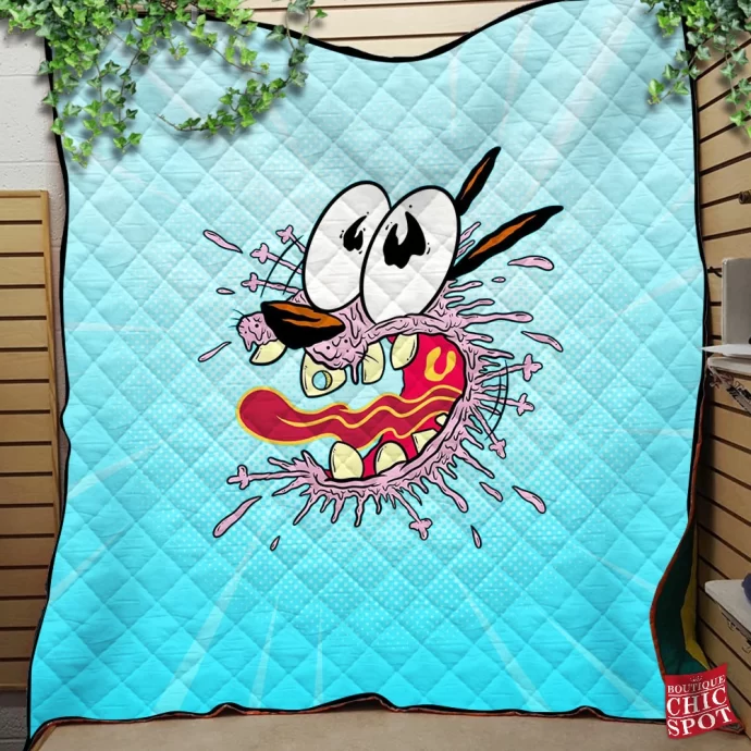 Courage the Cowardly Dog Quilt Blanket