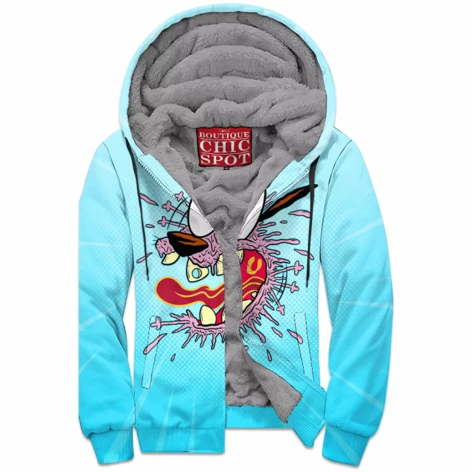 Courage the Cowardly Dog Zip Fleece Hoodie