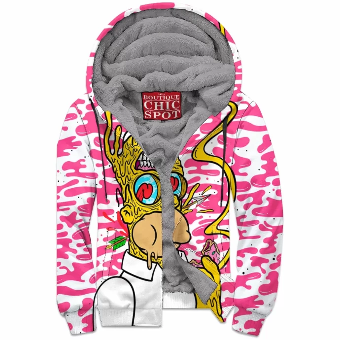 Homer Simpson Zip Fleece Hoodie