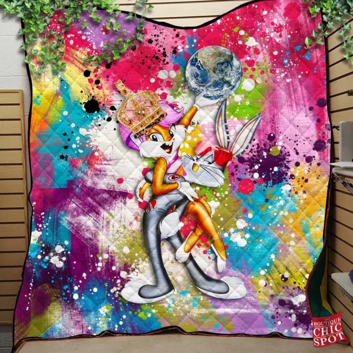 Bugs Bunny and Lola Bunny Quilt Blanket