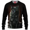 Black Cat,Meow Knitted Sweater
