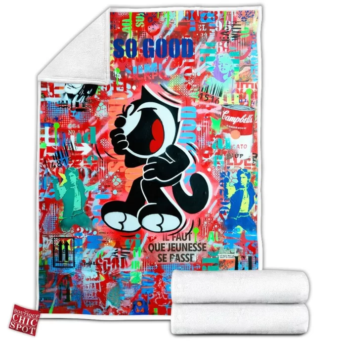 Felix The Cat Fleece Blanket