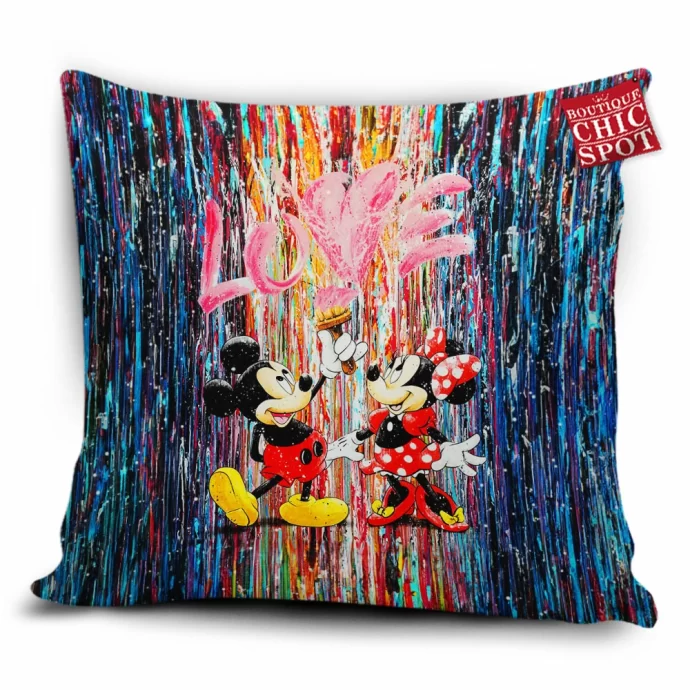 Mickey Mouse and Minnie Mouse Pillow Cover