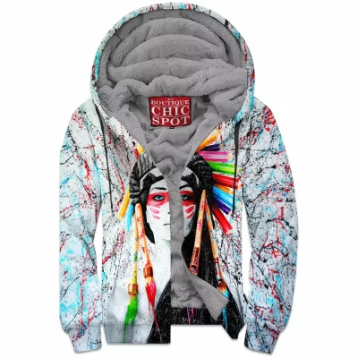 Native American Zip-Fleece-Hoodie