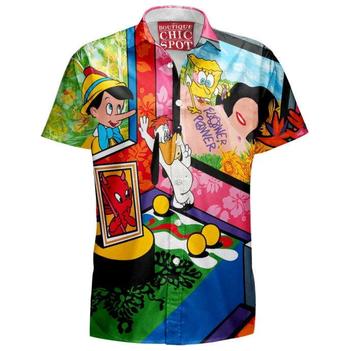 Pinocchio and Droopy Hawaiian Shirt