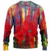 Red Abstract Knitted Sweater