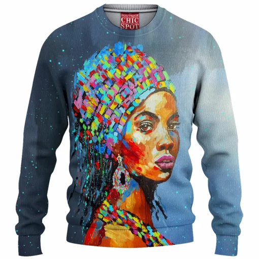 African Woman Knitted Sweater