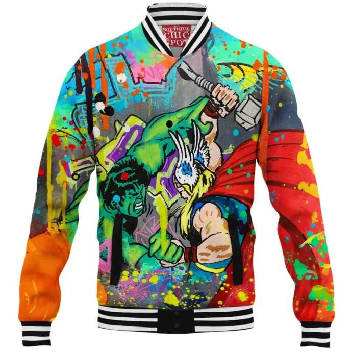 Thor vs Hulk Baseball Jacket