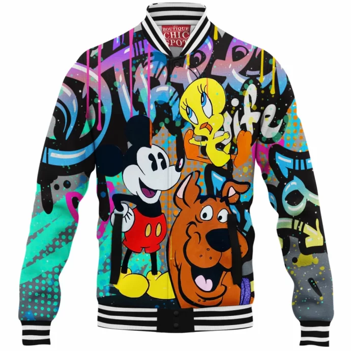 Scooby-doo - Mickey Mouse and Tweety Baseball Jacket