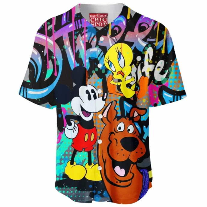 Scooby-doo - Mickey Mouse and Tweety Baseball Jersey