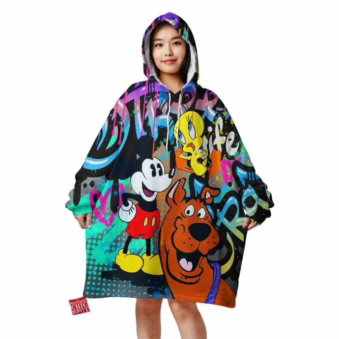 Scooby-doo - Mickey Mouse and Tweety Blanket Hoodie