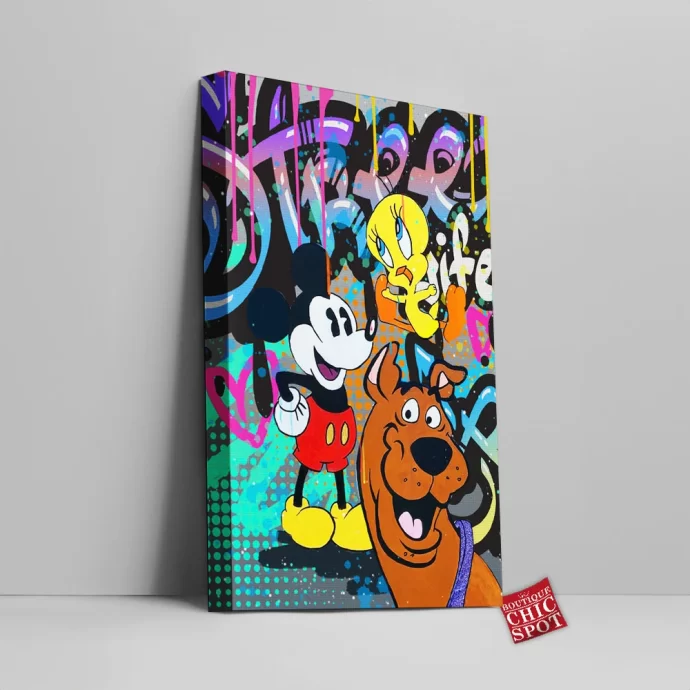 Scooby-doo - Mickey Mouse and Tweety Canvas Wall Art