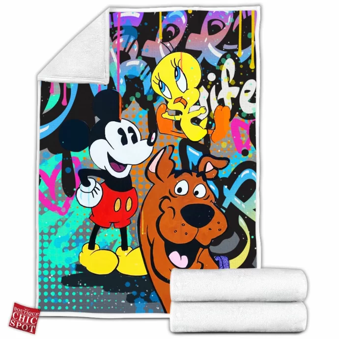 Scooby-doo - Mickey Mouse and Tweety Fleece Blanket