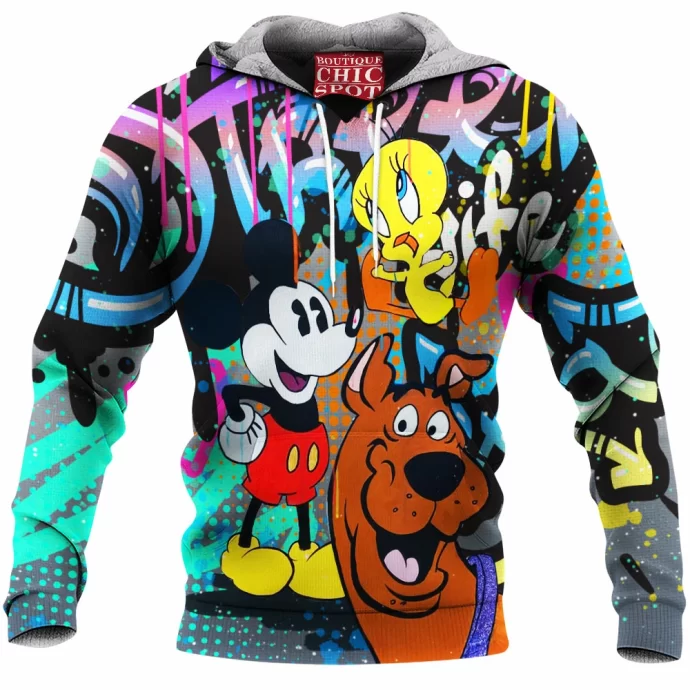 Scooby-doo - Mickey Mouse and Tweety Fleece Hoodie