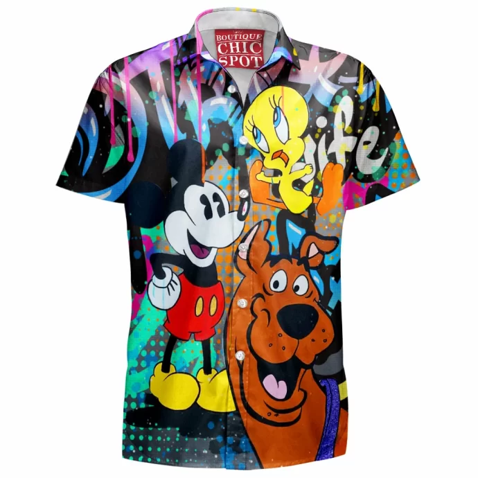 Scooby-doo - Mickey Mouse and Tweety Hawaiian Shirt