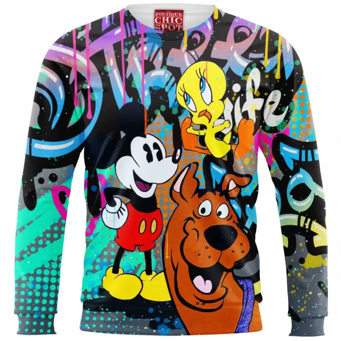 Scooby-doo - Mickey Mouse and Tweety Sweatshirt