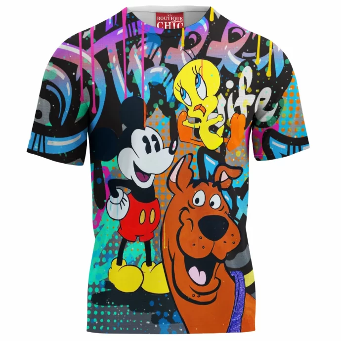 Scooby-doo - Mickey Mouse and Tweety T-Shirt