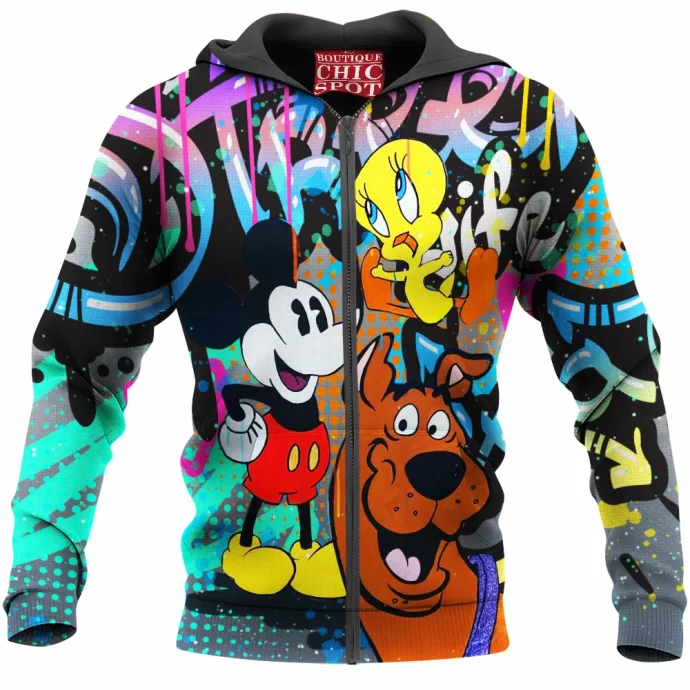 Scooby-doo - Mickey Mouse and Tweety Zip Hoodie