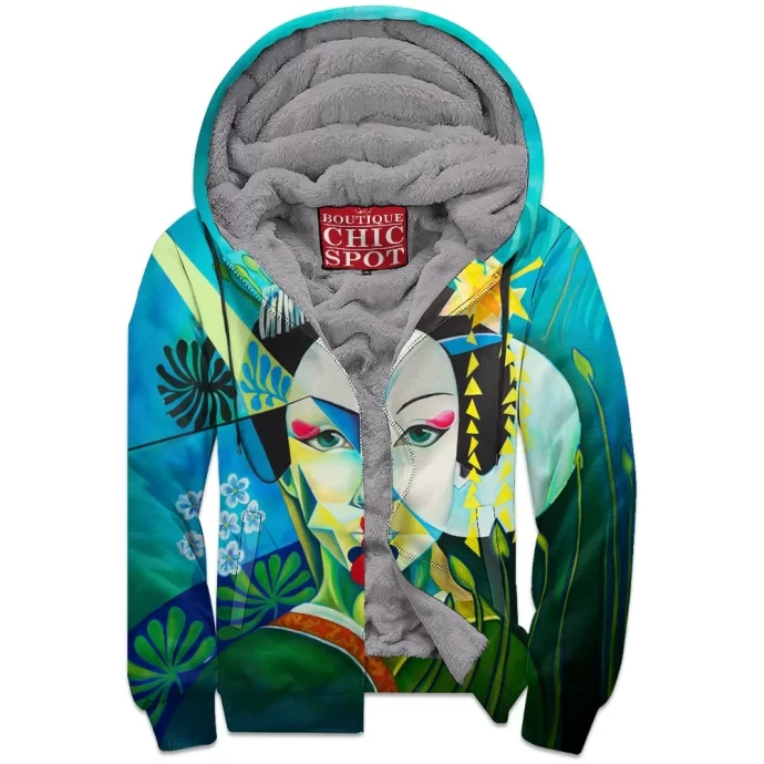 Geisha Zip Fleece Hoodie