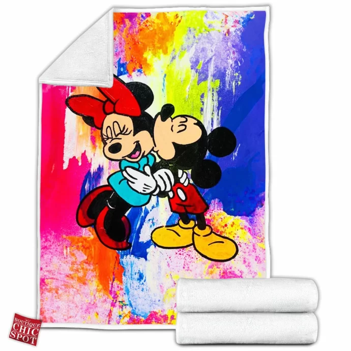 Mickey Mouse and Minnie Mouse Fleece Blanket