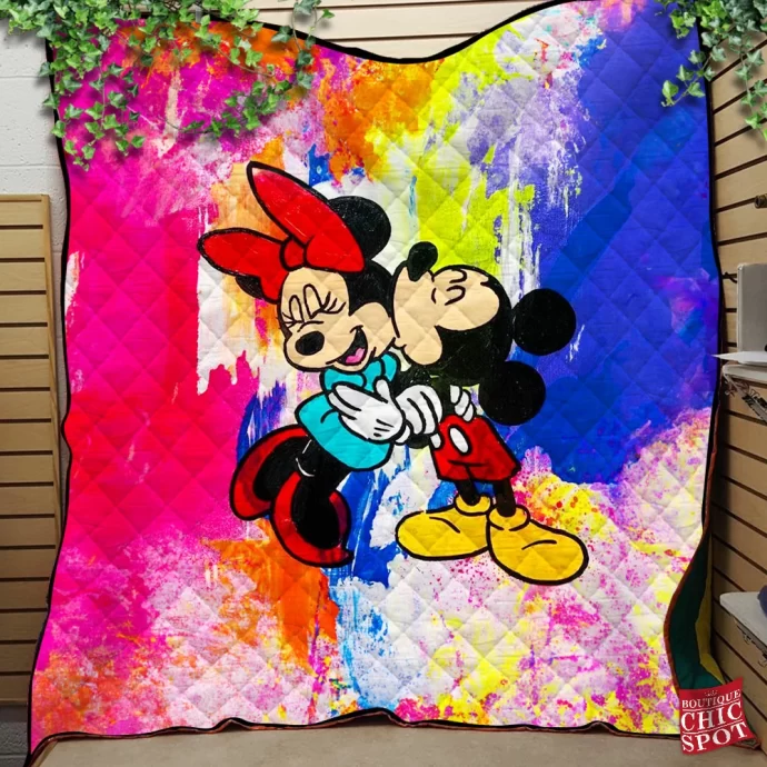 Mickey Mouse and Minnie Mouse Quilt Blanket